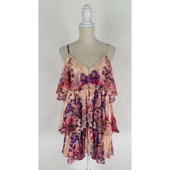 Hemant And Nandita Leah Sleeveless Mini Dress Salmon Womens Size Large New - Picture 1 of 13